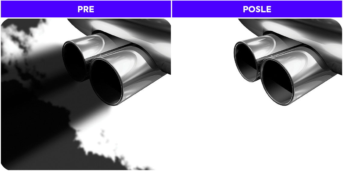 Izduvni gasovi pre i posle tretmana sredstvom Wynns Diesel Emission Reducer Izduvni gasovi pre i posle tretmana sredstvom Wynns Diesel Emission Reducer