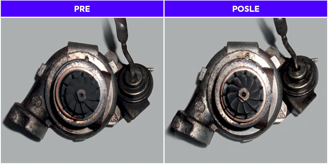 Turbo punjač pre i posle čišćenja sredstvom Wynns Turbo Cleaner Turbo punjač pre i posle čišćenja sredstvom Wynns Turbo Cleaner